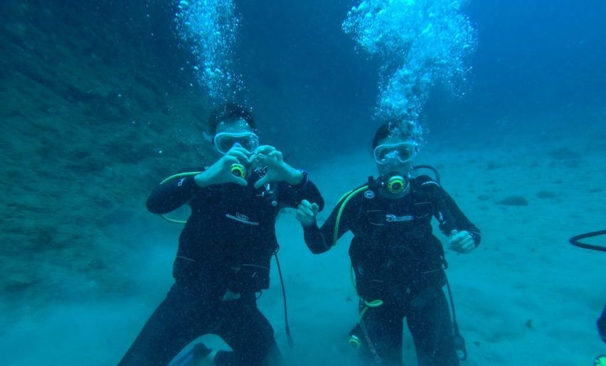 People scuba diving Tenerife